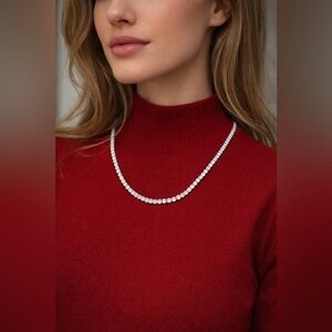 Rhinestone Tennis Necklace Fashion Jewelry diamond vibes
